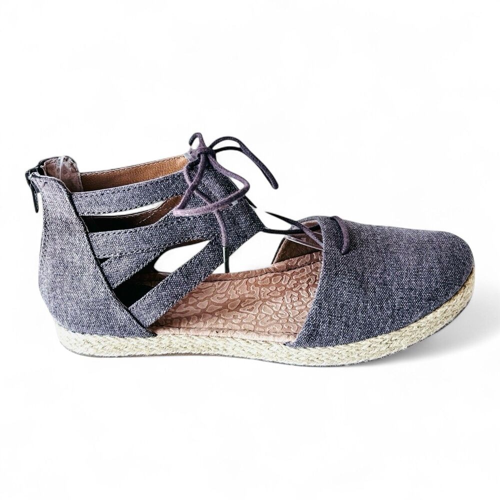 BOC/Born Concept Lucy Gladiator Espadrille Sandal Shoe Brown Canvas Size 7M - Picture 2 of 13